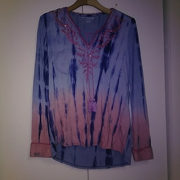 Soft Surroundings Shirt Tunic Medina Tye Dye Boho - Picture 3 of 5